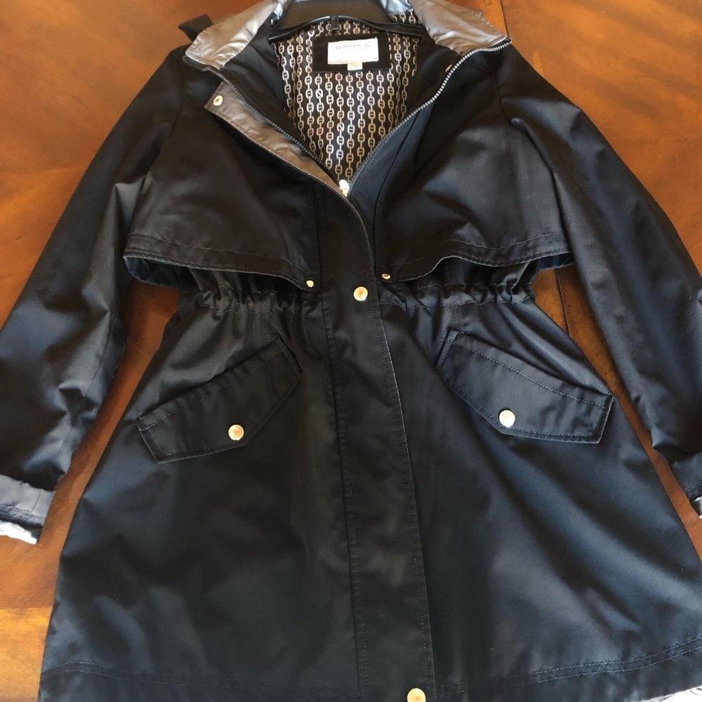 Women’s Black Trench Coat. Never worn. Size Large